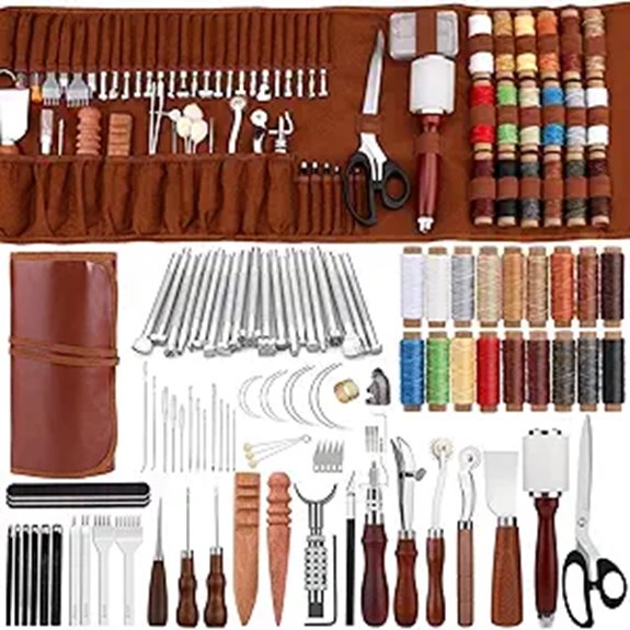 TLKKUE Leatherworking Tool Kit with Storage Bag
