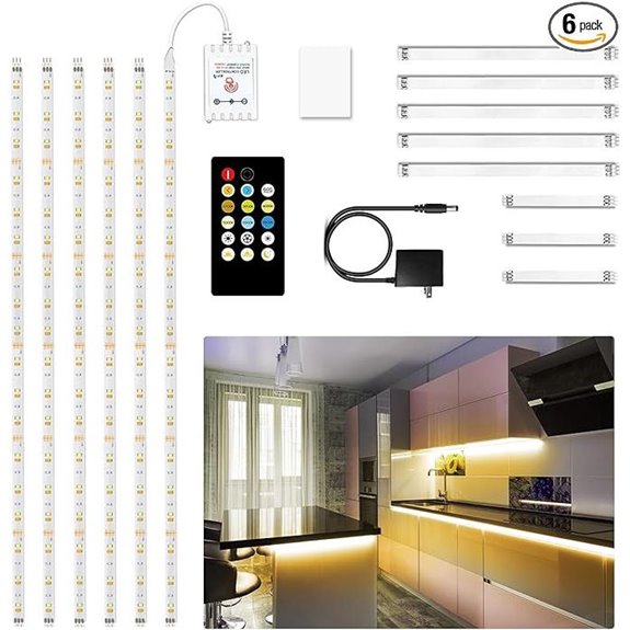 DAYBETTER Under Cabinet LED Lights with Remote (6 Pack)