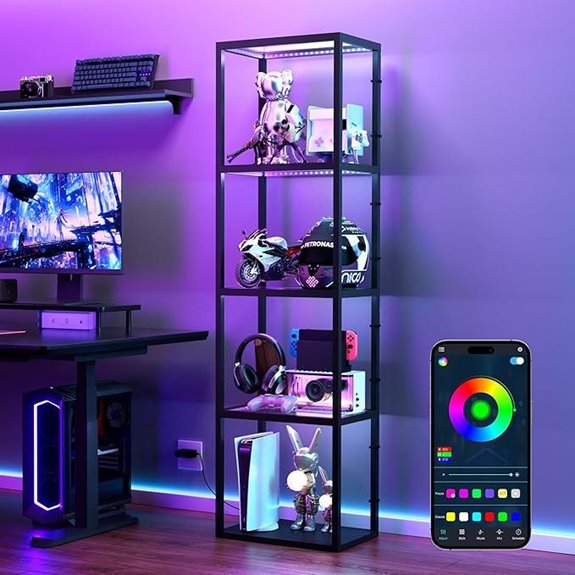 SUPERDANNY RGB Display Cabinet with Remote & LED Lights