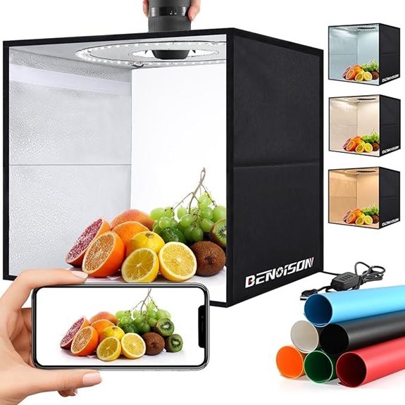 Light Box Photography Tent with LEDs and Backdrops