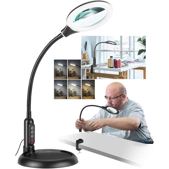 10X LED Magnifying Glass with Light and Stand