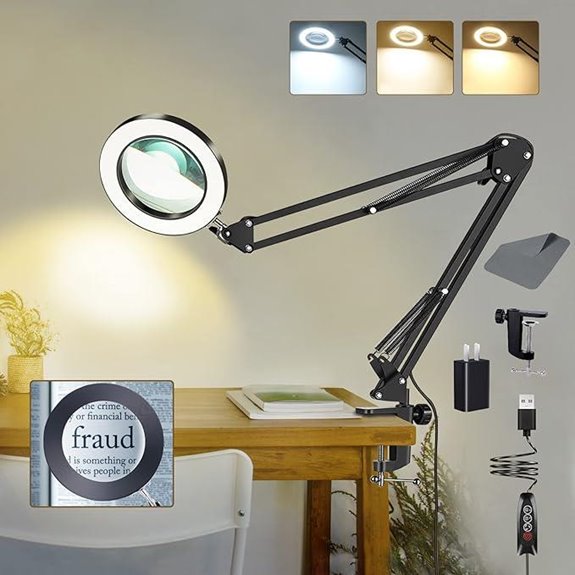 10X Lighted Magnifying Glass with Clamp
