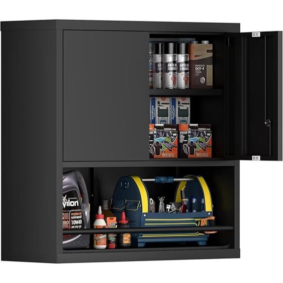 Metal Wall Garage Cabinet with Lockable Doors