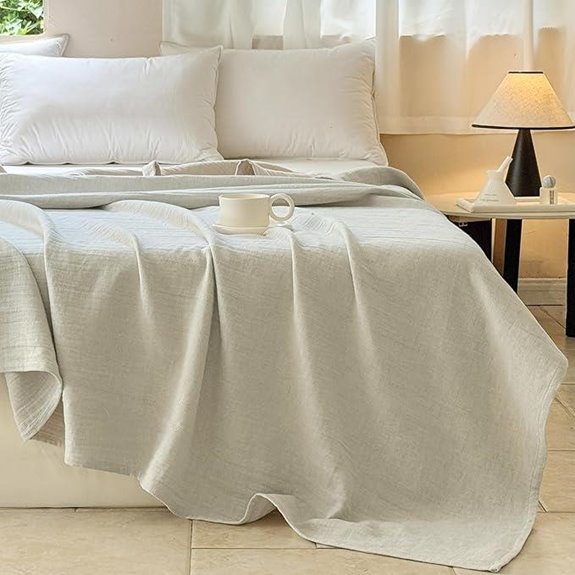Simple&Opulence Linen Cotton Throw Blanket