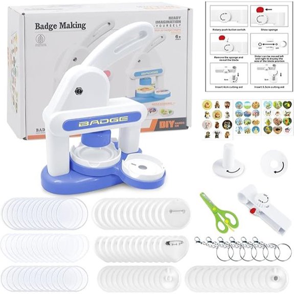 Lymoc Badge Maker Kit with Pins and Accessories