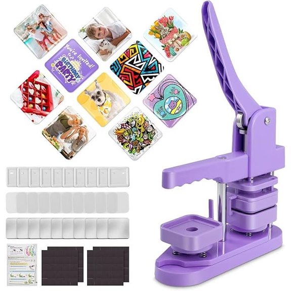 Square Magnet Button Maker Kit with Badge Supplies