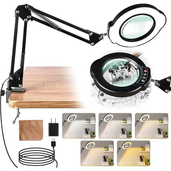 10X Magnifying Glass with Light and Stand