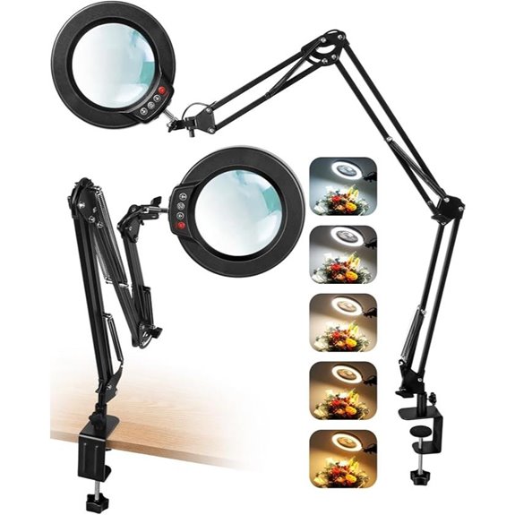 10X Lighted Magnifying Glass with Clamp and Stand