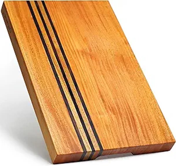 SHUMARU Mahogany Edge-Grain Cutting Board with Handles