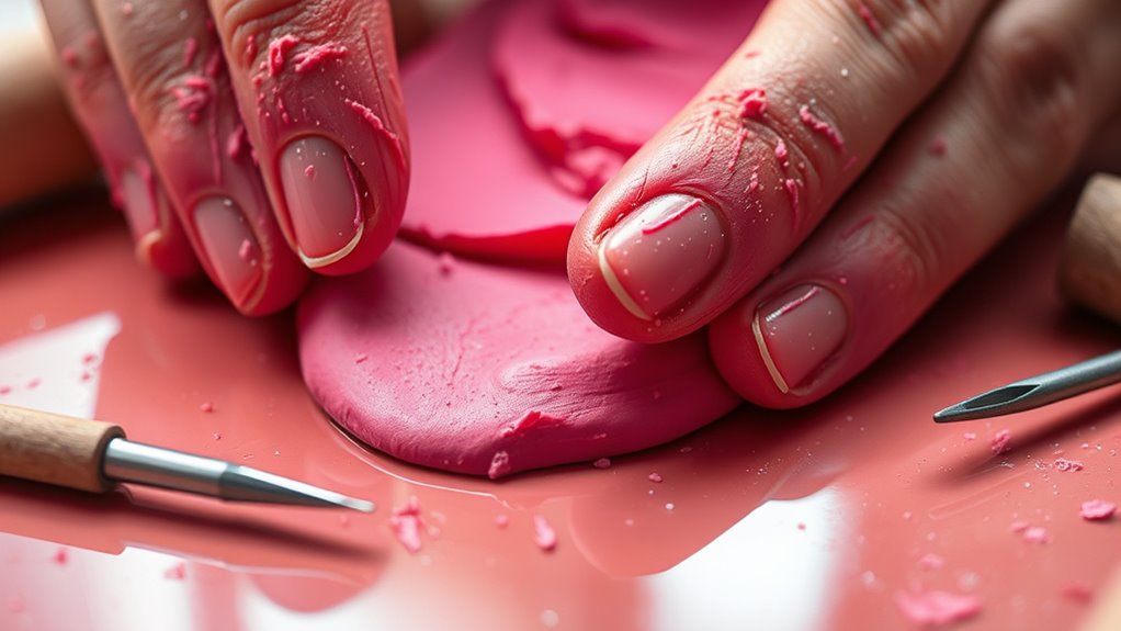 managing air dry clay stickiness