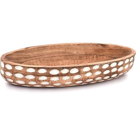 NIRMAN Mango Wood Decorative Bowl for Home Decor