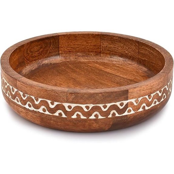 Samhita Mango Wood Round Decorative Bowls (10)