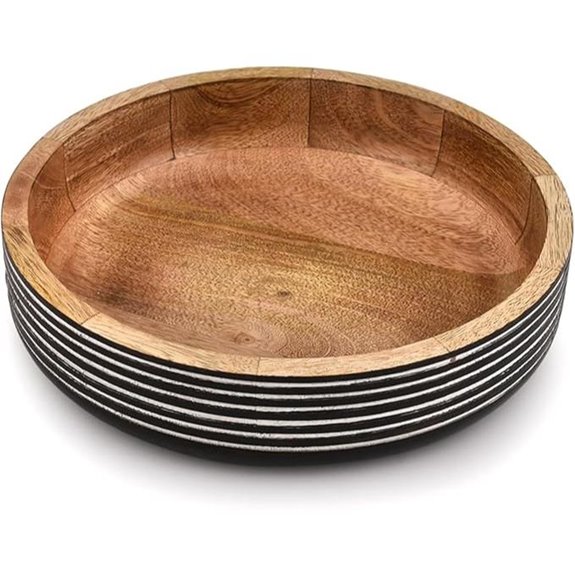 EDHAS Mango Wood Decorative Round Bowl (10)
