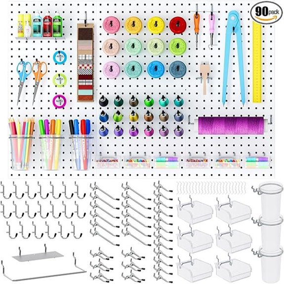 INCLY 90-Piece Metal Pegboard Wall Organizer Kit