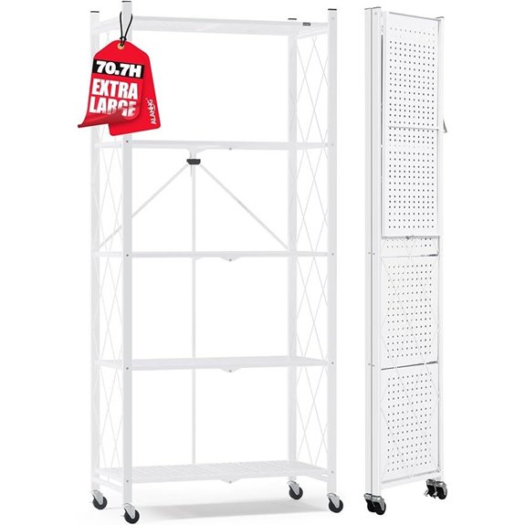 ALANNG 70.7 Metal Rolling 5-Tier Storage Shelves