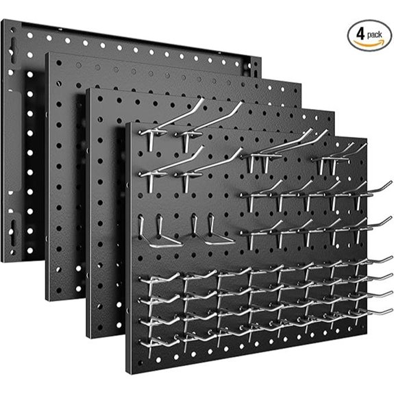 Metal Pegboard Set with Hooks for Wall Storage
