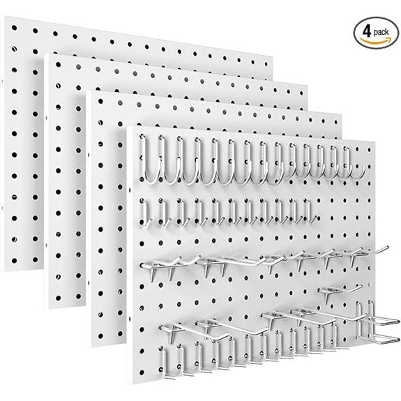 Metal Pegboard Set with Hooks for Wall Storage