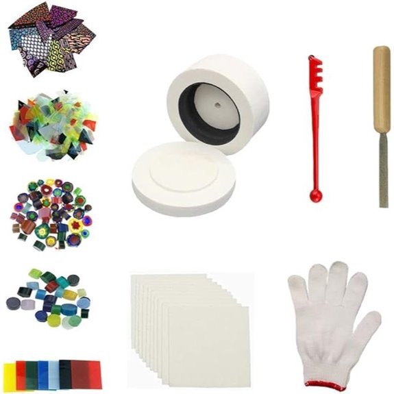 Small Microwave Kiln Kits 10pcs Set Glass Fusing for Jewelry Making Tools