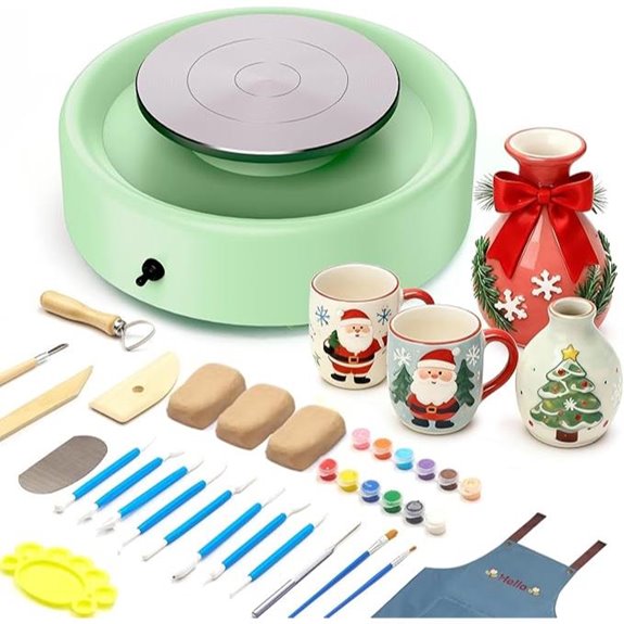 Alldeer Mini Pottery Wheel with Tools for Beginners