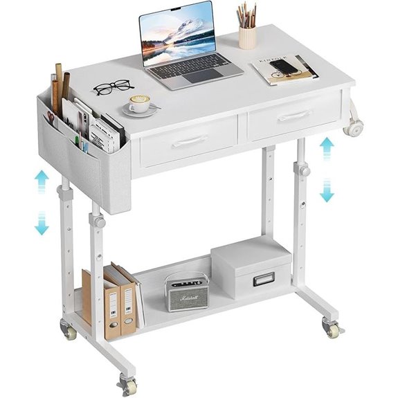 Portable Kids Desk with Drawers and Wheels