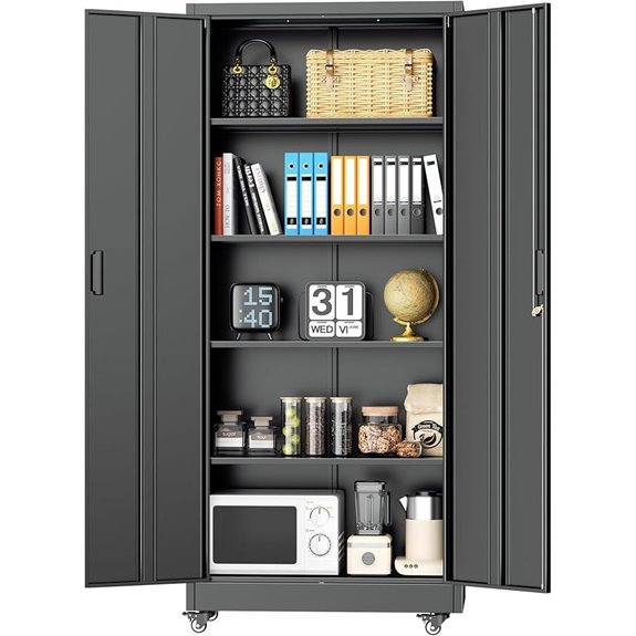 INTERGREAT Metal Garage Storage Cabinet with Wheels