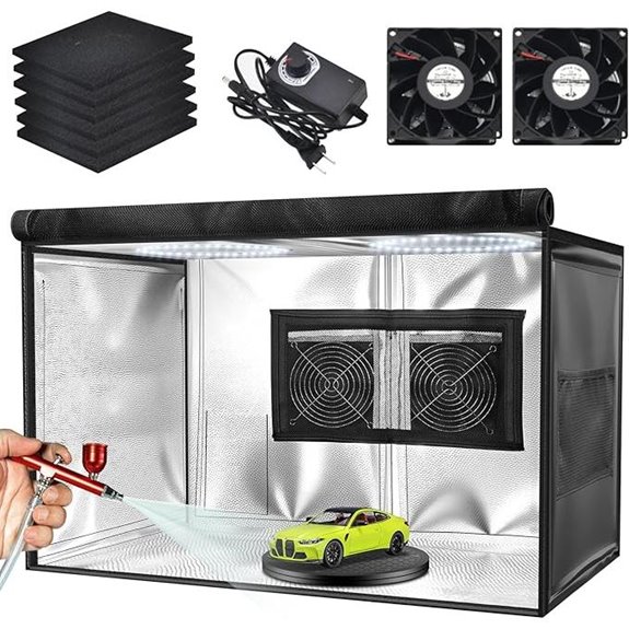 Portable Airbrush Spray Booth with Exhaust Fans