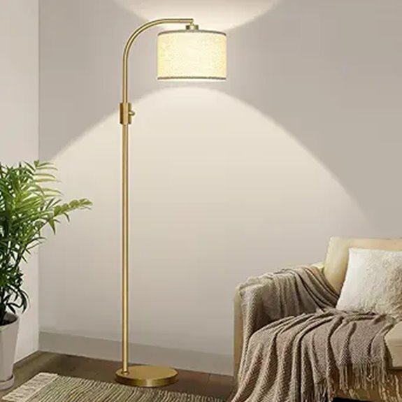 Nintiue Modern Tall Floor Lamp with Linen Shade
