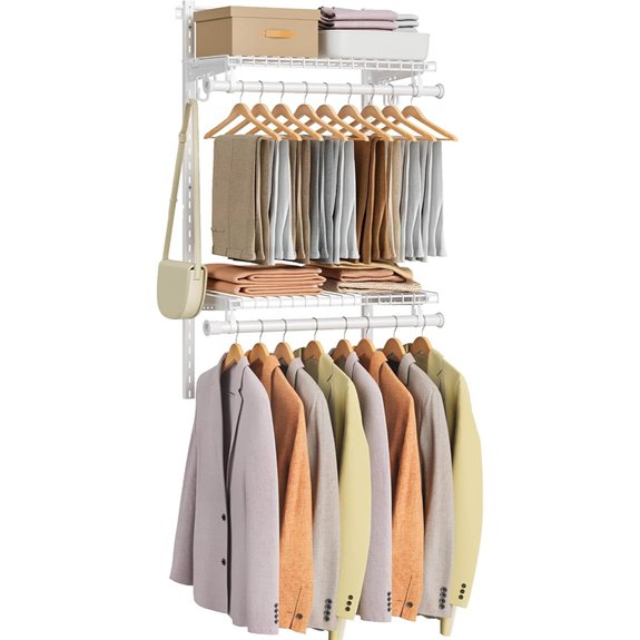 SONGMICS Closet System with Shelves and Rods