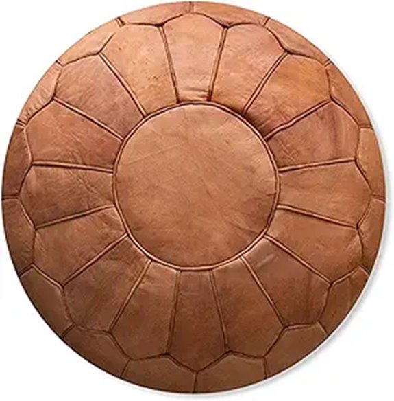 Moroccan Leather Ottoman Pouf for Living & Lounge