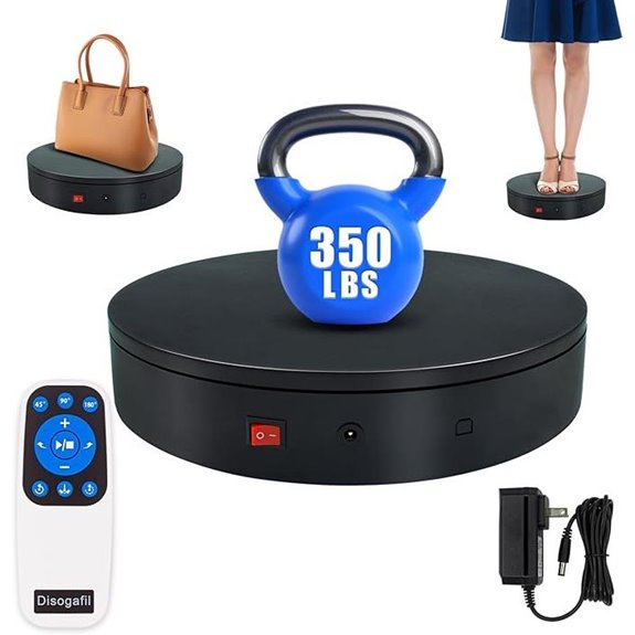 Motorized 360° Rotating Turntable with Remote