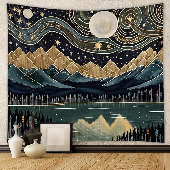 Tapzen Mountain Forest Tapestry - Wall Hanging Decor