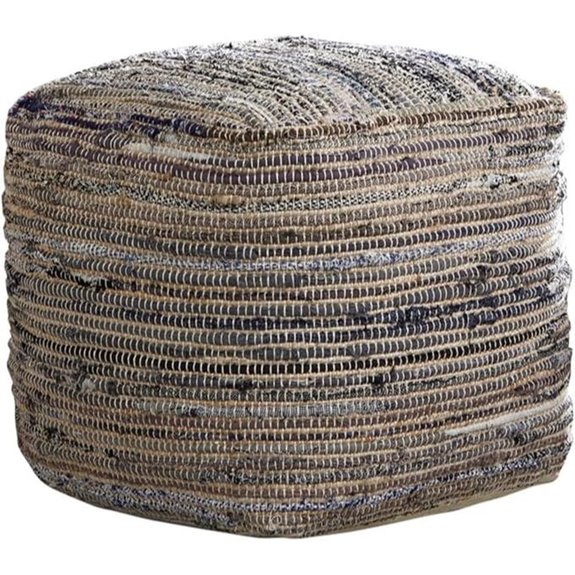 Signature Design by Ashley Absalom Hemp Pouf 16 x 16 Inches Multicolored