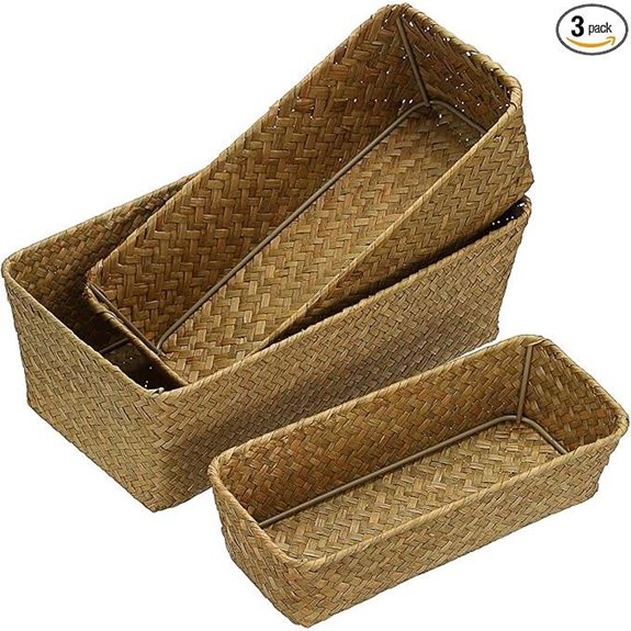 Natural Wicker Basket Set for Home Storage