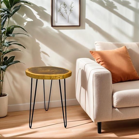 Live Edge Solid Wood Side Table