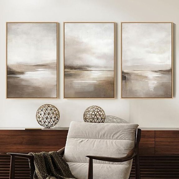 SAFERRYHOME Neutral Abstract Wall Art Set (3 Panels)