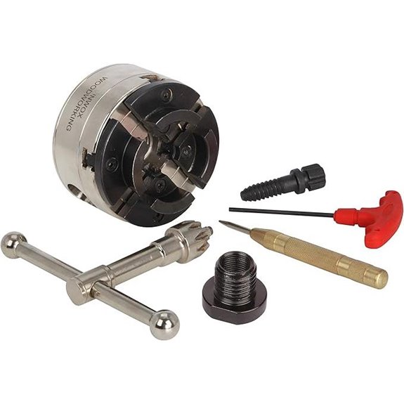 Wood Lathe Chuck with Accessories and Nickel Coating