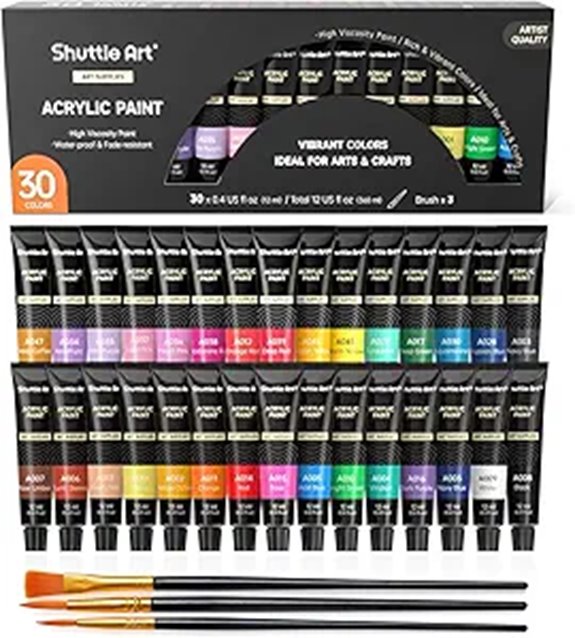 Shuttle Art Acrylic Paint Set 30 Tubes Non-Toxic