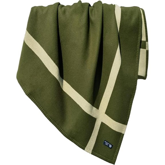 Wool Throw Blanket 75x55 - Olive Green