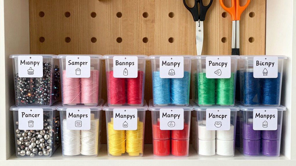 organize and label craft supplies