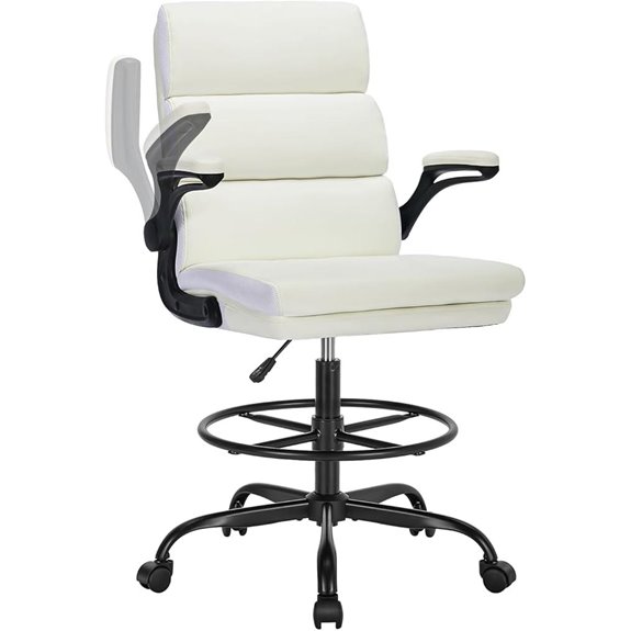 Drafting Office Chair with Padded Flip-up Arms