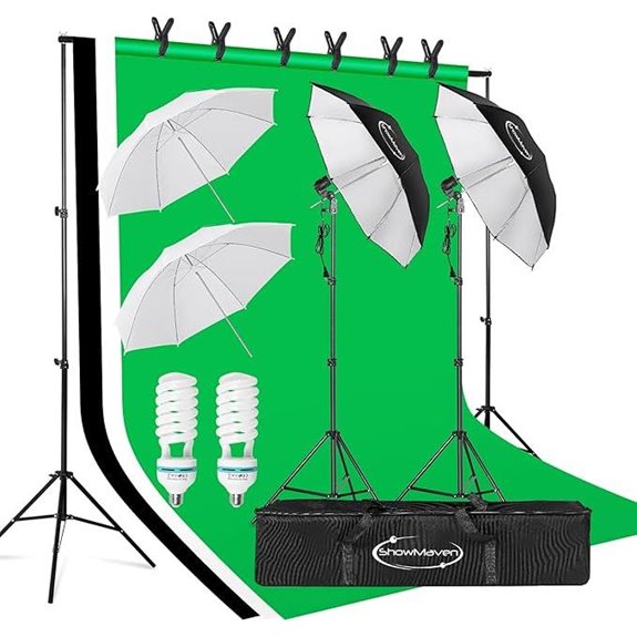 Photography Lighting Kit with Backdrop Stand and Umbrellas