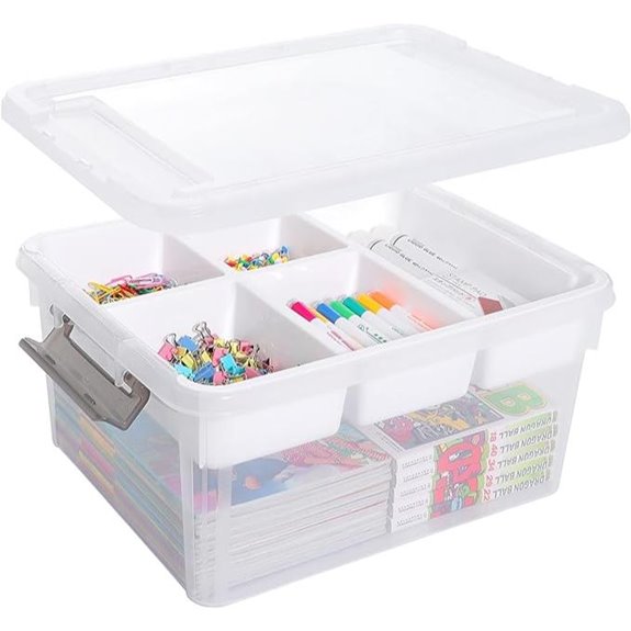 Citylife 17 QT Plastic Storage Box with Removable Tray