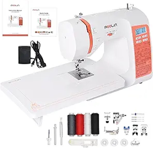 Poolin EOC02 Sewing Machine with LCD Screen and Accessories