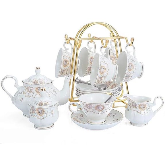 CHENP.HMC 22-Piece Porcelain Tea Set for Six