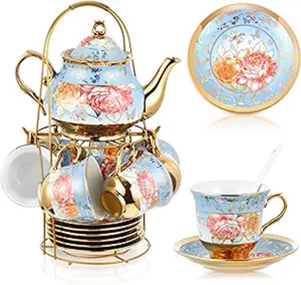 Zhehao 20 Pcs Porcelain Tea Set with Accessories
