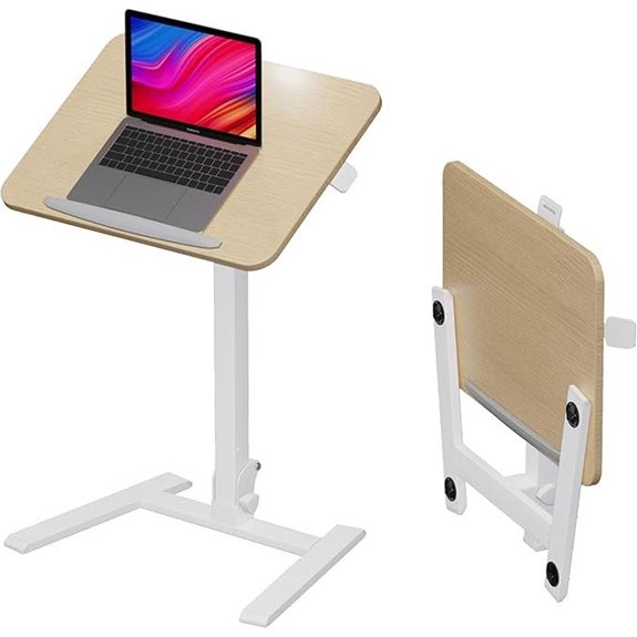 Mobile Folding Sit-Stand Desk with Wheels