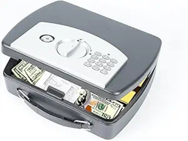 Secure Digital Safe Box with Carry Handle