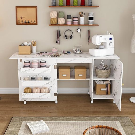JOYBASE Folding Sewing Table with Storage