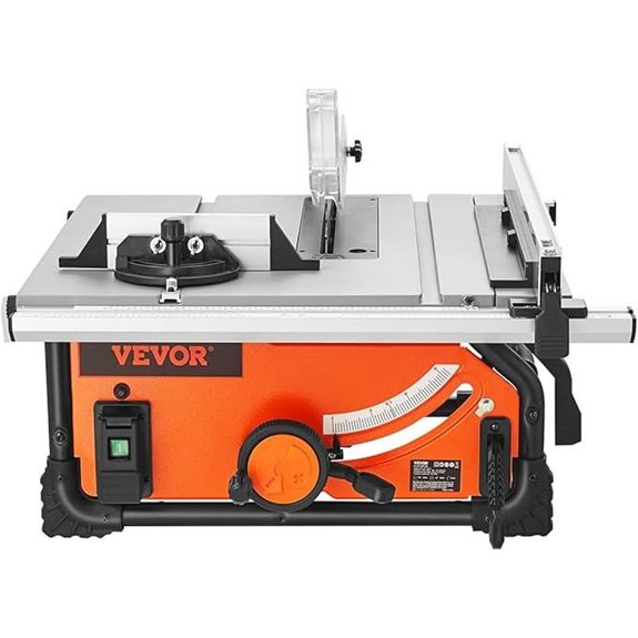 VEVOR Portable Jobsite Table Saw with Dust Port
