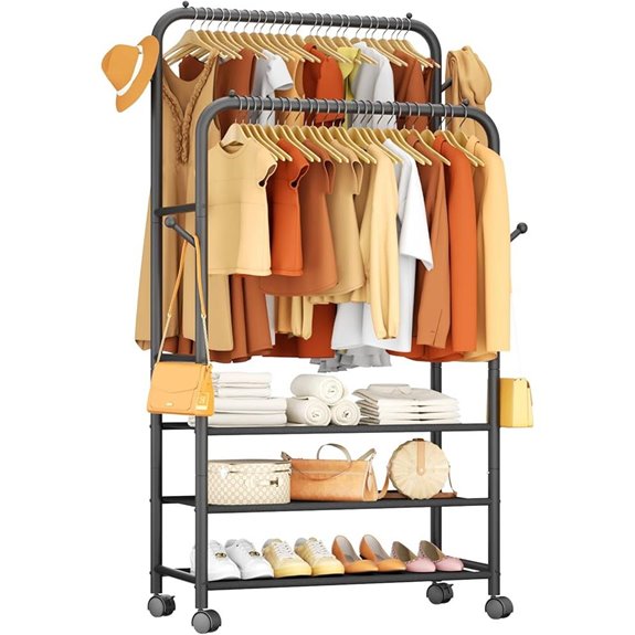Furologee Portable Rolling Clothes Rack with Wheels